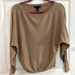 INC Gold Flecked Dolman Sweater Large